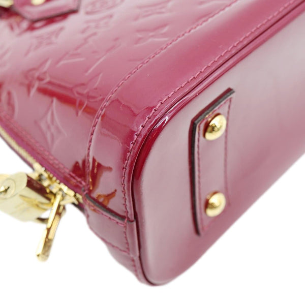 LOUIS VUITTON Alma BB Monogram Vernis Satchel Bag Red