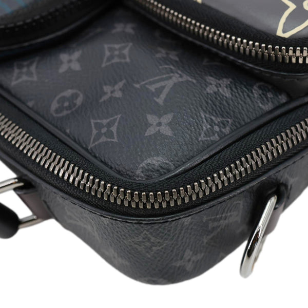 LOUIS VUITTON Multipocket Patchwork Monogram Eclipse Canvas Messenger Bag Black