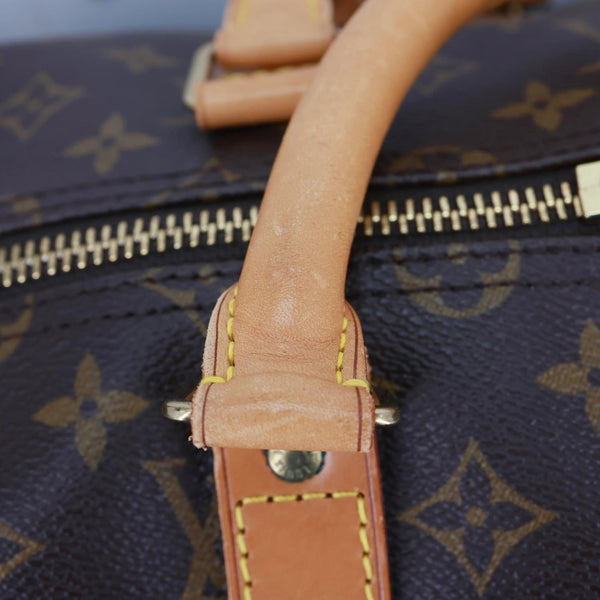 LOUIS VUITTON Keepall 55 Bandouliere Monogram Canvas Travel Bag Brown