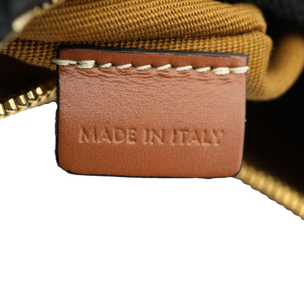 CELINE Ava Triomphe Canvas Calfskin Shoulder Bag Tan