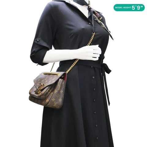 LOUIS VUITTON Passy Monogram Canvas Shoulder Bag Brown