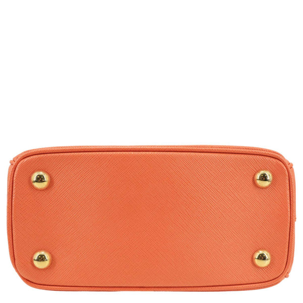 PRADA Galleria Double Zip Saffiano Leather Top Handle Tote Bag Orange