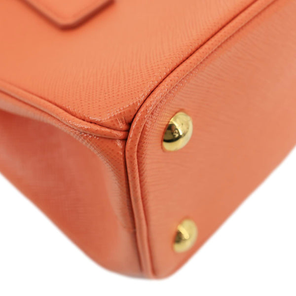 PRADA Galleria Double Zip Saffiano Leather Top Handle Tote Bag Orange