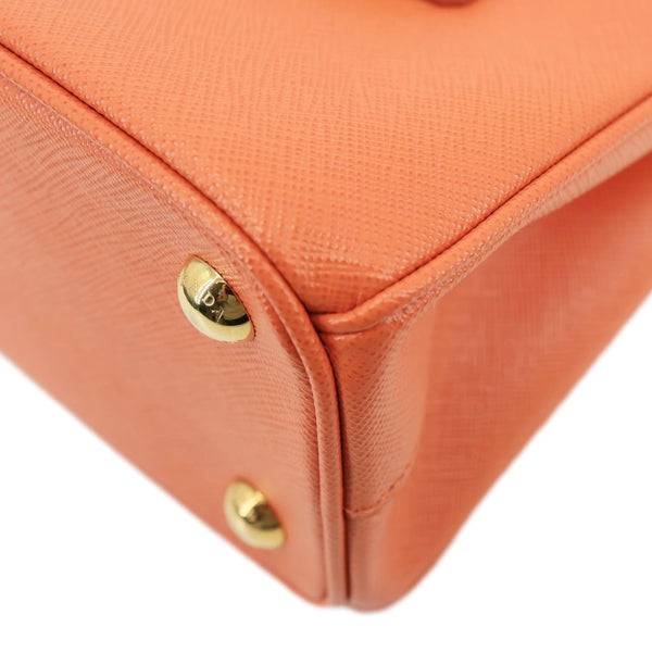PRADA Galleria Double Zip Saffiano Leather Top Handle Tote Bag Orange