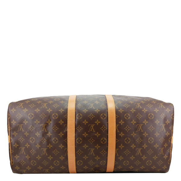 LOUIS VUITTON Keepall 55 Bandouliere Monogram Canvas Travel Bag Brown