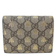 GUCCI GG Supreme Bee Print Canvas Wallet Card Case Beige 503757