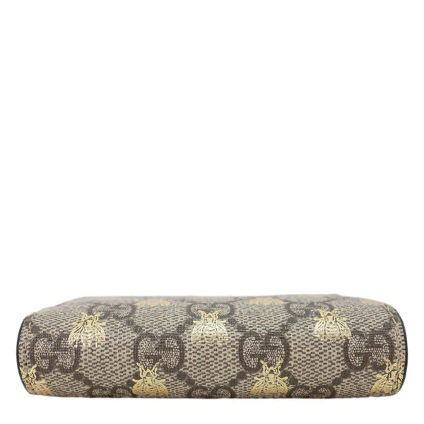 GUCCI GG Supreme Bee Print Canvas Wallet Card Case Beige 503757