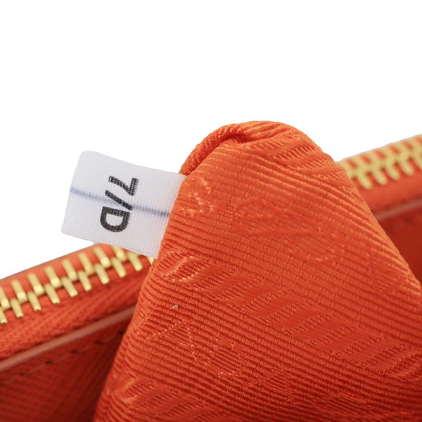 PRADA Galleria Double Zip Saffiano Leather Top Handle Tote Bag Orange