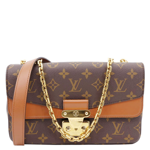 LOUIS VUITTON Marceau Monogram Canvas Chain Shoulder Bag Caramel