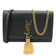 YVES SAINT LAURENT Kate Tassel Smooth Calfskin Leather Chain Crossbody Bag Black