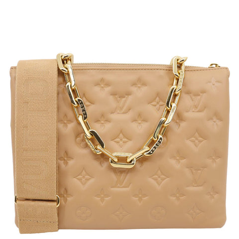 LOUIS VUITTON Coussin PM Monogram Embossed Leather Shoulder Bag Brown