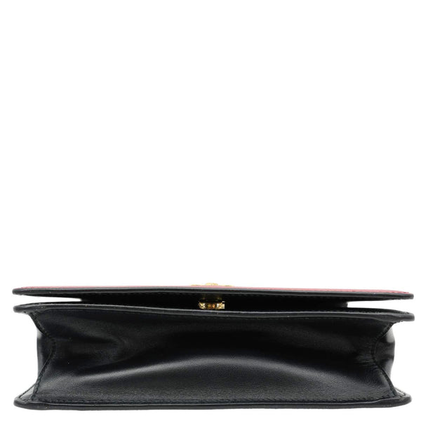 PRADA Chain Flap Saffiano Leather Crossbody Bag Red