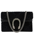 GUCCI Dionysus Super Mini GG Monogram Velvet Crossbody Bag Black 476432