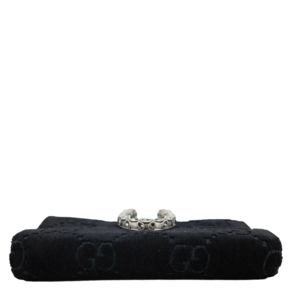 GUCCI Dionysus Super Mini GG Monogram Velvet Crossbody Bag Black 476432