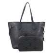 LOUIS VUITTON Neverfull MM Empreinte Leather Tote Shoulder Bag Black