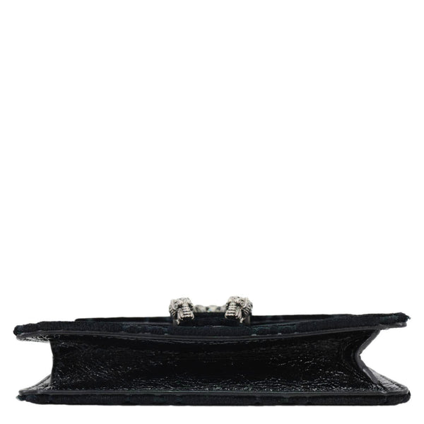 GUCCI Dionysus Super Mini GG Monogram Velvet Crossbody Bag Black 476432