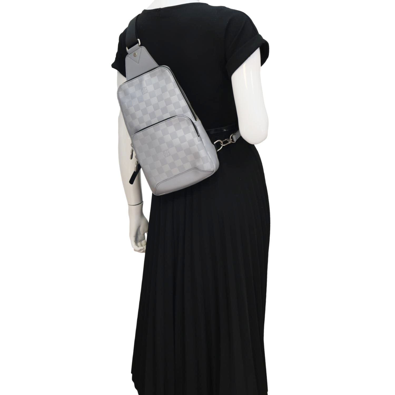 avenue backpack louis vuitton LOUIS VUITTON Avenue Sling Damier Infini Leather Backpack Bag Grey