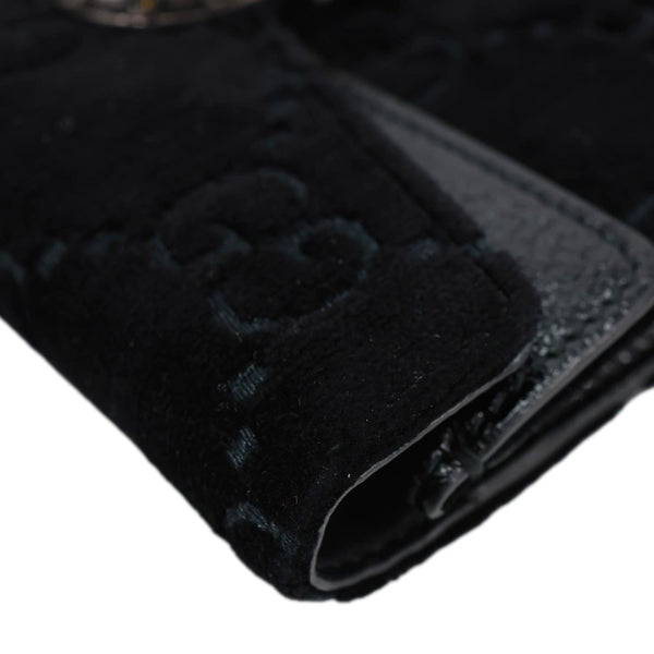 GUCCI Dionysus Super Mini GG Monogram Velvet Crossbody Bag Black 476432