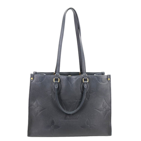 LOUIS VUITTON Onthego MM Giant Monogram Empreinte Shoulder Bag Black