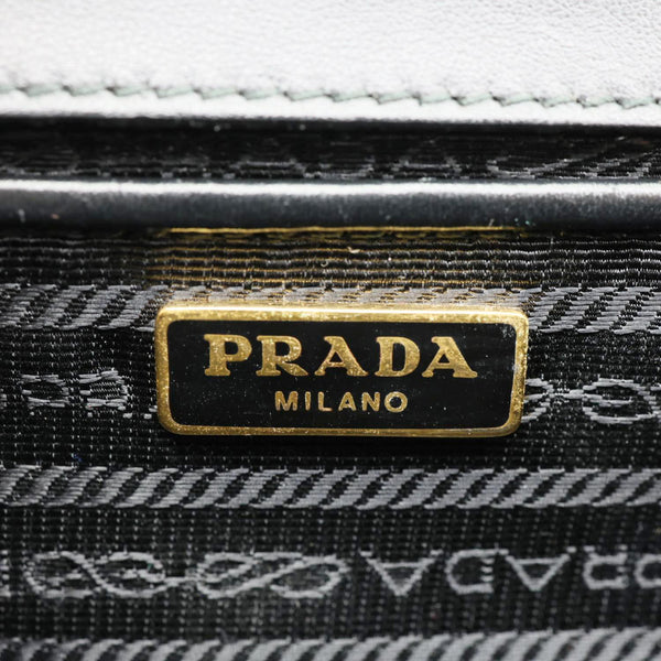 PRADA Chain Flap Saffiano Leather Crossbody Bag Red