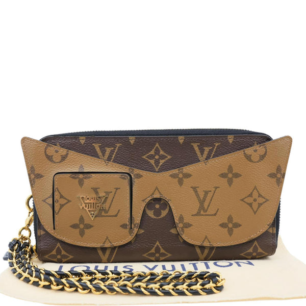 LOUIS VUITTON Shades Reverse Monogram Canvas Zippy Wallet Brown