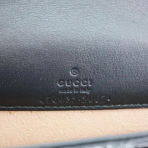 GUCCI Dionysus Super Mini GG Monogram Velvet Crossbody Bag Black 476432