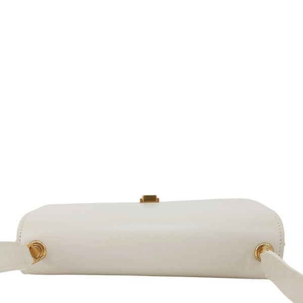 YVES SAINT LAURENT Le Carre Calfskin Leather Satchel Bag White