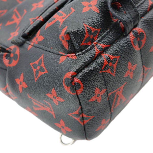 LOUIS VUITTON Palm Springs Mini Monogram Infrarouge Canvas Backpack Bag Black