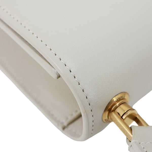YVES SAINT LAURENT Le Carre Calfskin Leather Satchel Bag White