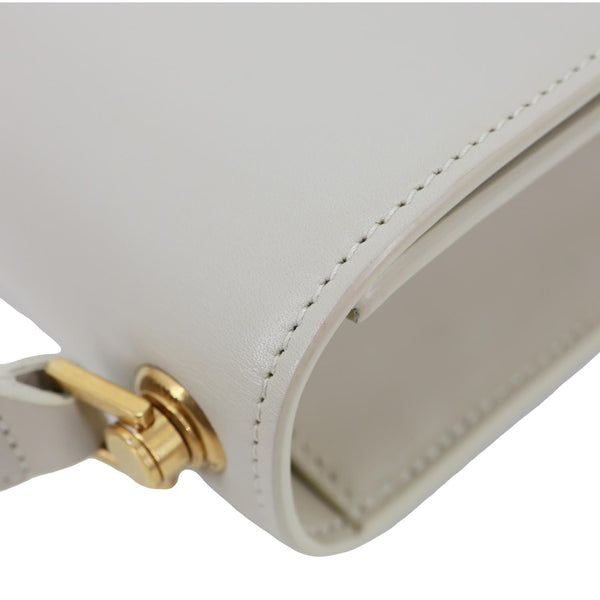 YVES SAINT LAURENT Le Carre Calfskin Leather Satchel Bag White