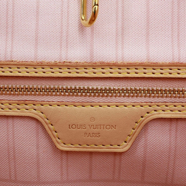 LOUIS VUITTON Neverfull MM Tahitienne Damier Azur Shoulder Bag Pink