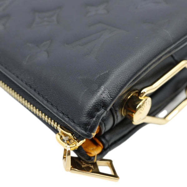 LOUIS VUITTON Coussin MM Monogram Embossed Shoulder Bag Black