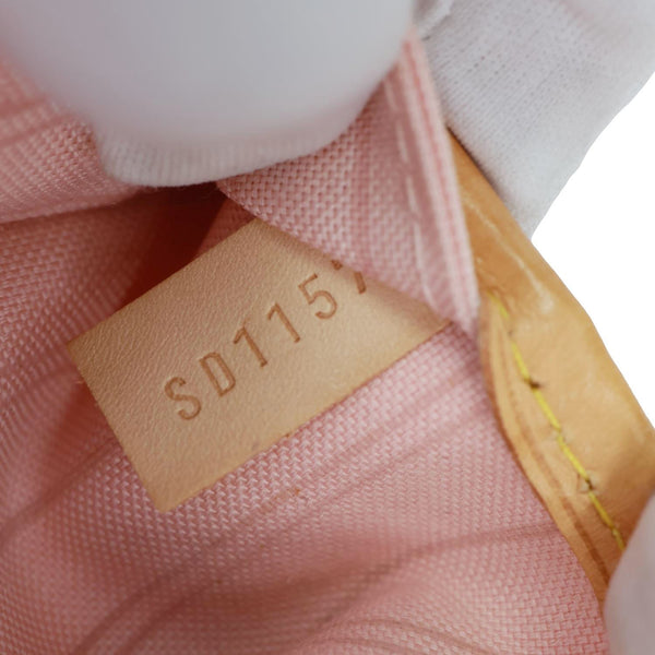 LOUIS VUITTON Neverfull MM Tahitienne Damier Azur Shoulder Bag Pink