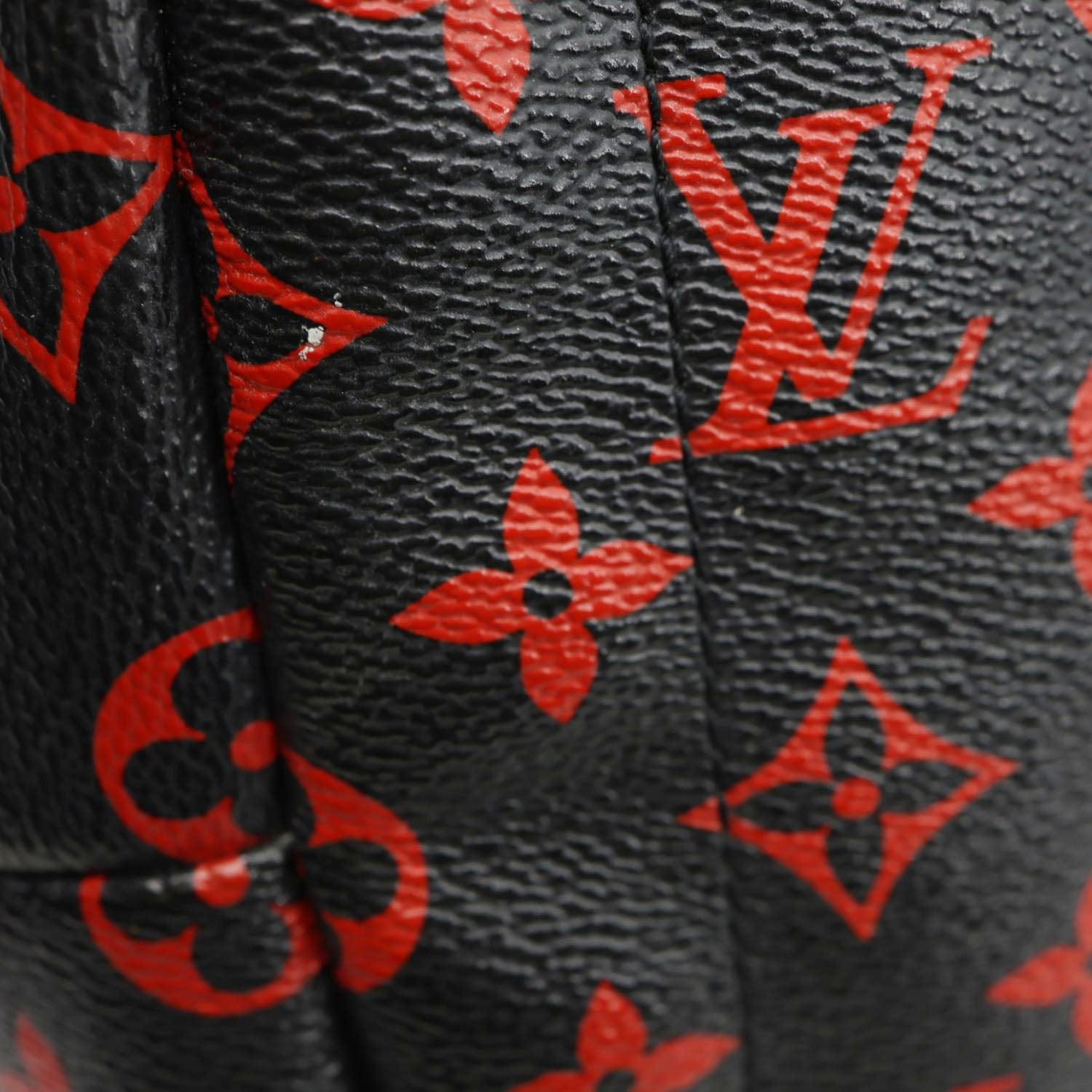 louis vuitton backpack palm springs monogram infrarouge mini black red LOUIS VUITTON Palm Springs Mini Monogram Infrarouge Canvas Backpack Ba