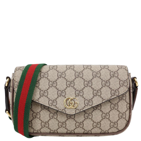 GUCCI Ophidia Envelope Mini GG Supreme Canvas Shoulder Bag Beige 764961