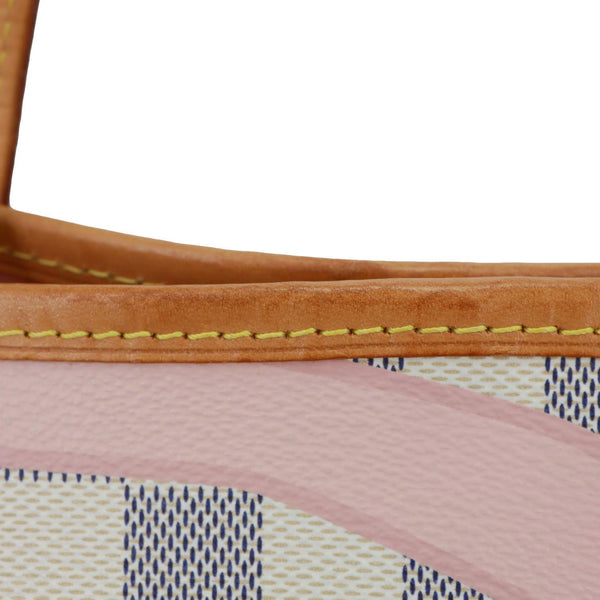LOUIS VUITTON Neverfull MM Tahitienne Damier Azur Shoulder Bag Pink