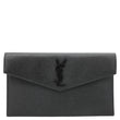 YVES SAINT LAURENT Uptown Envelope Grain De Poudre Leather Clutch Black
