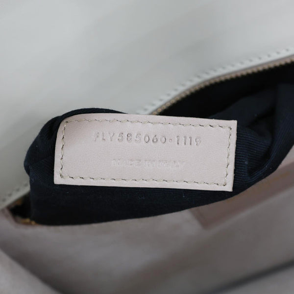 YVES SAINT LAURENT Le Carre Calfskin Leather Satchel Bag White