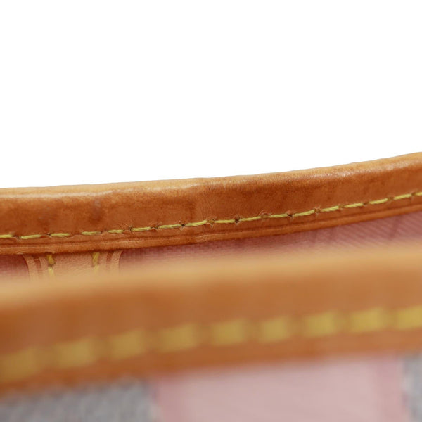 LOUIS VUITTON Neverfull MM Tahitienne Damier Azur Shoulder Bag Pink