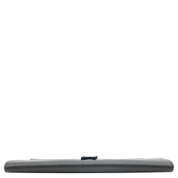 YVES SAINT LAURENT Uptown Envelope Grain De Poudre Leather Clutch Black
