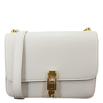 YVES SAINT LAURENT Le Carre Calfskin Leather Satchel Bag White