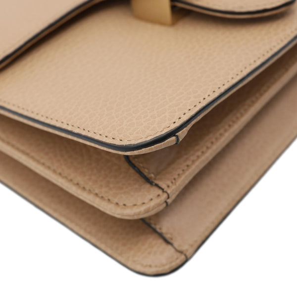 GUCCI Interlocking GG Small Dollar Calfskin Leather Crossbody Bag Beige 510304