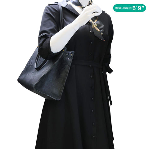 LOUIS VUITTON Onthego MM Giant Monogram Empreinte Shoulder Bag Black