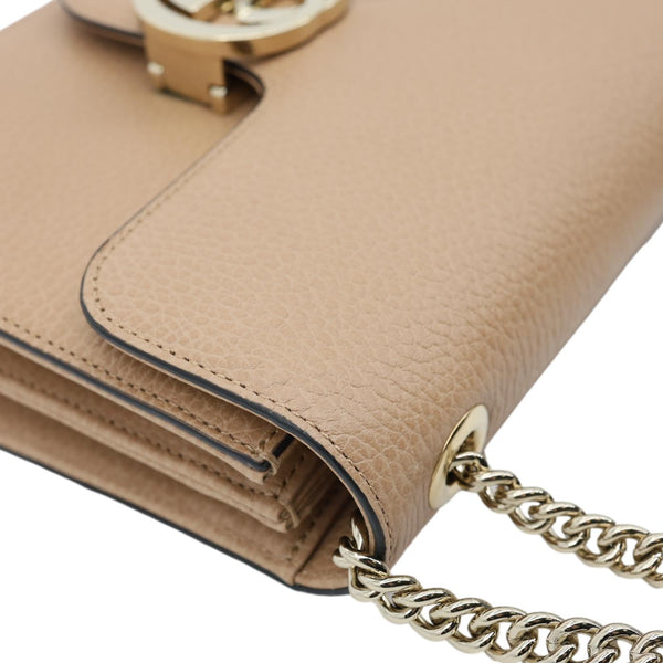GUCCI Interlocking GG Small Dollar Calfskin Leather Crossbody Bag Beige 510304