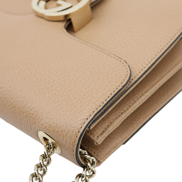 GUCCI Interlocking GG Small Dollar Calfskin Leather Crossbody Bag Beige 510304