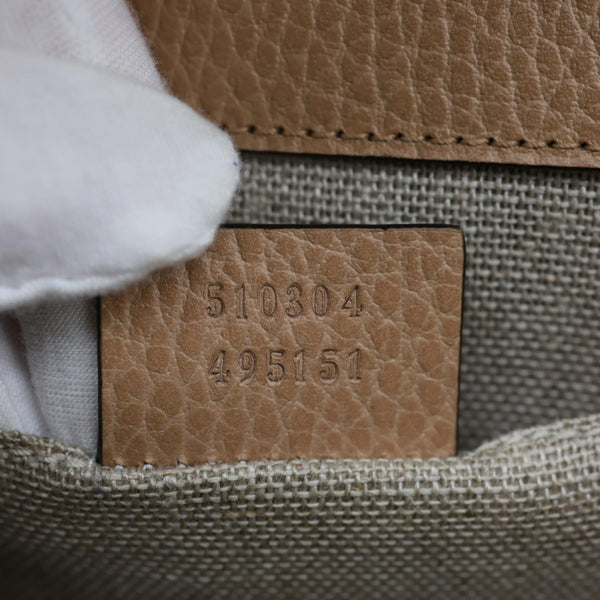 GUCCI Interlocking GG Small Dollar Calfskin Leather Crossbody Bag Beige 510304
