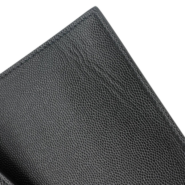 YVES SAINT LAURENT Uptown Envelope Grain De Poudre Leather Clutch Black