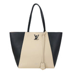 LOUIS VUITTON Lockme Cabas Leather Tote Bag Bicolor