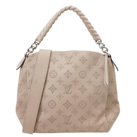 LOUIS VUITTON Babylone BB Mahina Leather Chain Shoulder Bag Galet