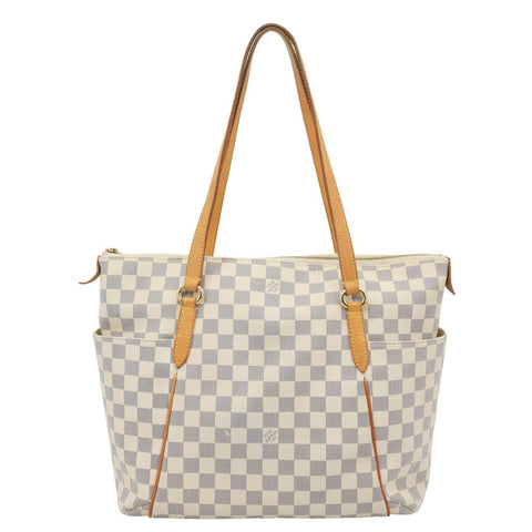 LOUIS VUITTON Totally MM Damier Azur Shoulder Bag White